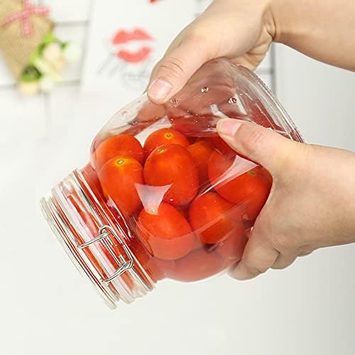 32oz Glass Food Storage Jars with Airtight Clamp Lids,Set of 4 Airtight Glass Canister Square- Clear Storage Container for Kitchen Container Storing Sugar, Flour, Cereal,Coffee,Spice… - Image 5