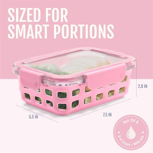 Ello Duraglass Glass Meal Prep Containers, 10 Pc, Meadow, 3.4 Cup (Pack of 2) - Image 4