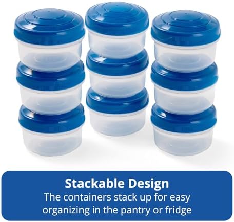 Rubbermaid Pack & Go 130 mL Mini Bites Containers, 9-Pack with Secure Lids and Stackable Design - Image 3