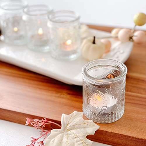 Kate Aspen Vintage Clear Glass Tealight & Votive Candle Holders (Set of 4), Farmhouse Decor, Room Decoration, Shelf Decor - Image 3