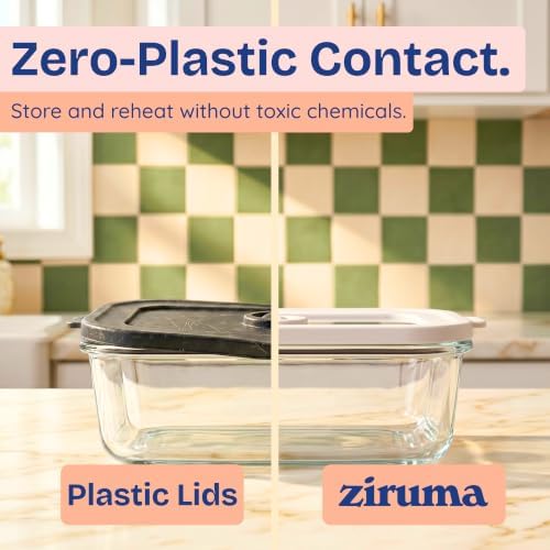 Non-Toxic Glass Food Containers with Lids, 4-Pack, 21 oz, Airtight, Gray - Image 3