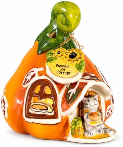 PUMPKIN COTTAGE CANDLE HOUSE - SMALL by BlueSkyClayworks