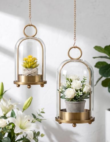 Brass Hurricane Candle Holders with LED Candles(No Remote Included) - Image 7