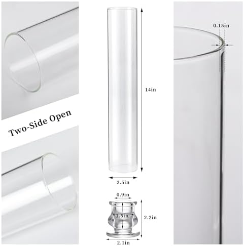 Volens Hurricane Glass Candle Holders- Set of 36 Candlestick Holders 14" H - Image 7