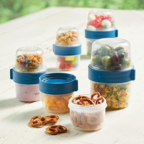 LOCK & LOCK LocknLock Easy Essentials Twist Two Way Food Storage Container, BPA-Free/Dishwasher Safe, 10-Piece Set, Clear - Image 4