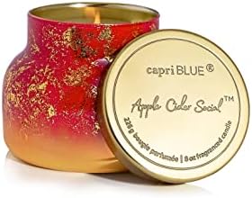 Capri Blue Glimmer Petite Signature Jar Candle - Apple Cider Social Scented Candle with Ombre Glass Candle Holder - Luxury Aromatherapy Candle - Red and Gold (8 oz) by Unknown
