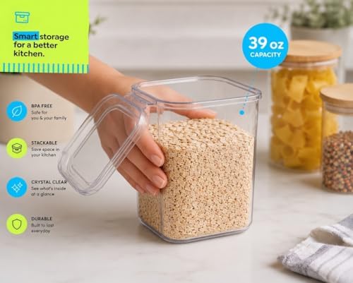 18 Pack 39 oz Small Food Storage Containers with Attached Lids - Image 5