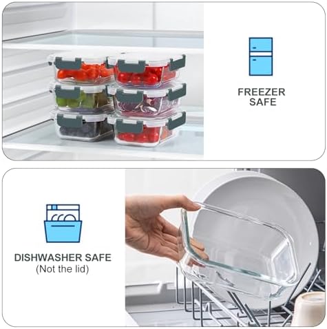 KOMUEE 10 Packs 22 oz Glass Meal Prep Containers, Gray - Image 4