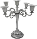 5-Arm Metal Candelabra Candle Holder Table Centerpiece, Pewter by Viscacha