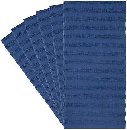 Premium Kitchen Towels 6 Pack 100% Cotton, 20"x28" - Blue Solid - Image 5