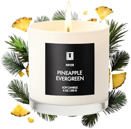 Lulu Candles Pineapple Evergreen Scented Soy Blend Jar Candle, 9 Oz. by LULUCANDLES