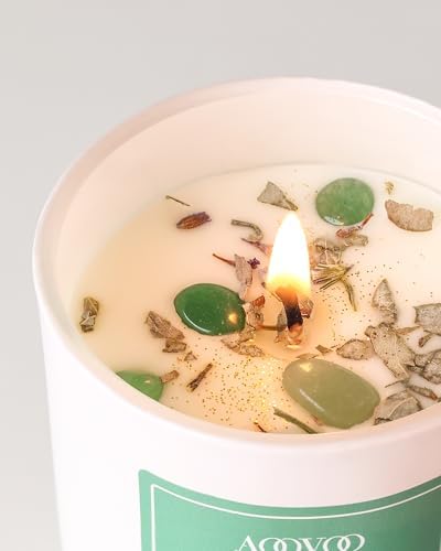 AOOVOO Eucalyptus Scented Candles for Women - Aromatherapy Candle with Crystals Inside, 7oz Soy Candles for Home Scented, Mothers Day Birthday Gifts Candle for Women Mom - Image 2