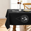 Pureegg Rectangle Linen Tablecloth Waterproof & Stain Resistant, Wrinkle-Free Table Cloth Adds Elegance and Protection, Ideal for Dining, Party, Wedding and Outdoor, 52 x 70 Inch, Black by Pureegg