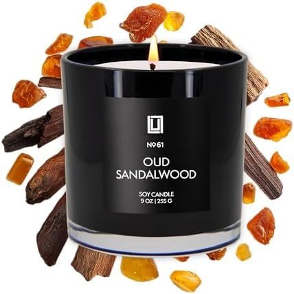 Lulu Candles Oud Sandalwood Scented Soy Jar Candle, 9 Oz. by LULUCANDLES