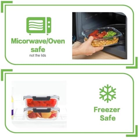 24pc Glass Food Storage Containers with Lids，Glass Meal Prep Containers - Image 5