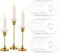 Glasseam Glass Candle Drip Protectors Bulk, 24 Pcs Clear Bobeches for Taper by Glasseam