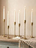 NUPTIO Gold Taper Candle Holders: Tall Brass Candlestick Holder Set of 6 by Nuptio