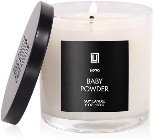 Lulu Candles | Baby Powder | Luxury Scented Soy Jar Candle | Hand Poured in The USA | Highly Scented & Long Lasting (6 Oz.) by LULUCANDLES