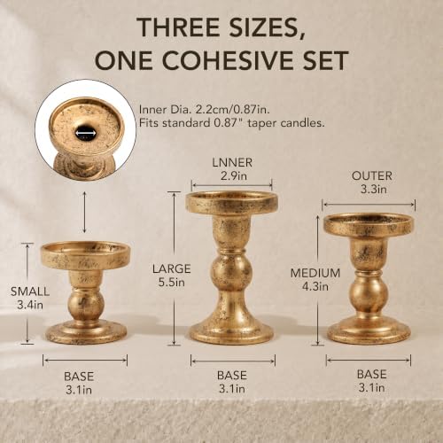 Glass Candle Holders Set of 3 for Pillar and Taper Candles - Image 2