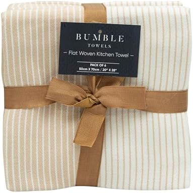 Premium Kitchen Towels 6 Pack 100% Cotton, 20"x28" - Tan - Image 4