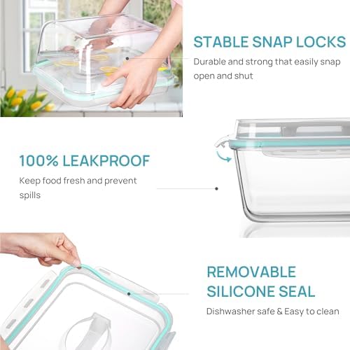 Vtopmart Extra Large Glass Food Storage Containers, 6.5L/220oz/27.5cup - Image 6