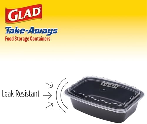 Glad Take-Aways 30-Pack Snap-Seal, Dishwasher and Freezer Safe, Reusable Food Storage Bento Box, Meal Prep Containers, Made in North America (38 oz, BPA Free) - Image 3