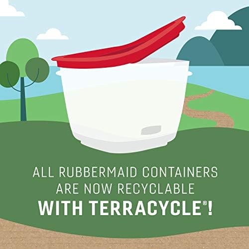Rubbermaid 38-Piece Food Storage Containers with Snap Bases for Easy Organization and Lids for Lunch, Meal Prep, and Leftovers, Dishwasher Safe, Clear/Blue - Image 6