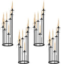 8 Arms Candelabra Candle Holder for Wedding Decorations, 33.8 inches Tall Metal Candlesticks Holder for Table Dinner Party Valentines Day Fireplace Decoration (4, Black Set) by KOLNLALA