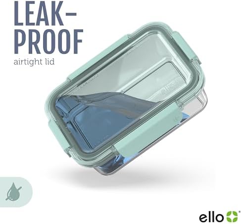 Ello Color Lock 3.4 Cup 10PC,Glass Meal Prep Sets Leak-Proof Glass Food Storage Containers with Airtight BPA-Free Plastic Lids,Dishwasher,Microwave,and Freezer Safe,Purple Rain,5 Count (Pack of 2) - Image 6