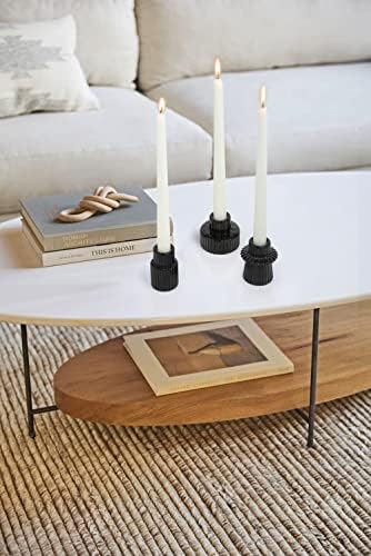 Vixdonos Taper Glass Candlestick Holders Tealight Candle Holders for Table Centerpieces, Wedding Decor and Dinner Party (6 Pcs, Black) - Image 6