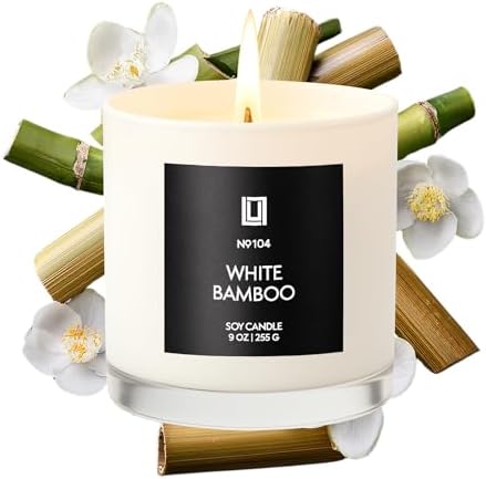 Lulu Candles | White Bamboo | Luxury Scented Soy Jar Candle | Hand Poured in The USA | Highly Scented Long Lasting (9 Oz.) by LULUCANDLES