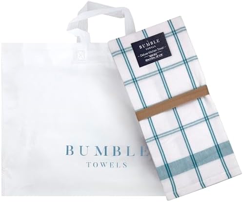 Premium Kitchen Towels 6 Pack 100% Cotton, 20"x28" Dish Towels - Teal Check - Image 6