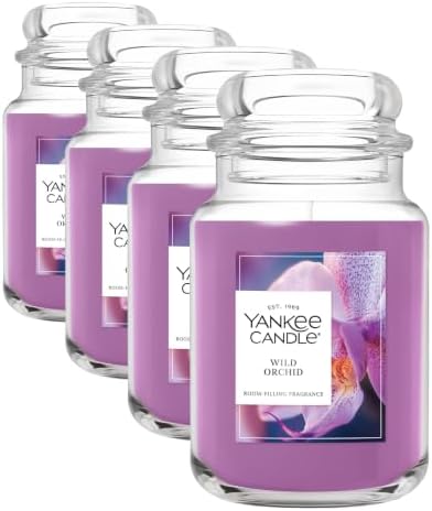 Yankee Candle Wild Orchid Scented Candle, 22oz Large Jar (Pack of 4) by YankeeCandle