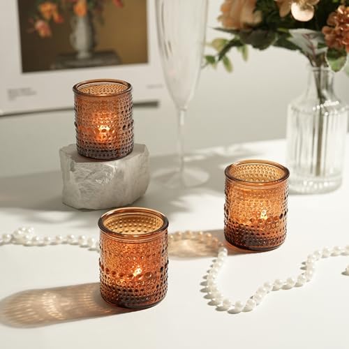 36 Pack Votive Candle Holders, Amber Candle Holders for Fall Centerpiece - Image 5