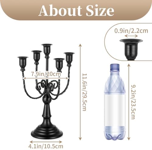 Sziqiqi Black Candelabra Candle Holder: 5 Arms Candelabra for Halloween - Image 5