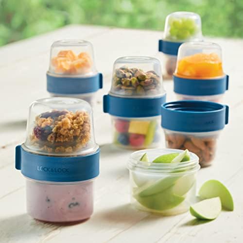LocknLock LOCK & LOCK Easy Essentials Twist Two Way Container Food Storage Bin, BPA-Free/Dishwasher Safe, 12-Piece Set, Clear (Pack of 4) - Image 4
