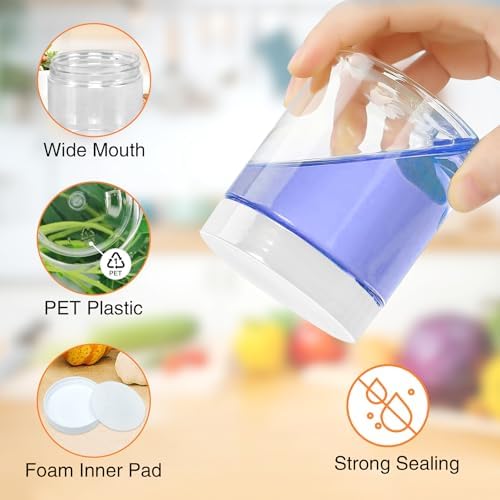 PeacePeo 8 OZ Plastic Jars, 48 Pack Clear Slime Containers with Lids - Image 3