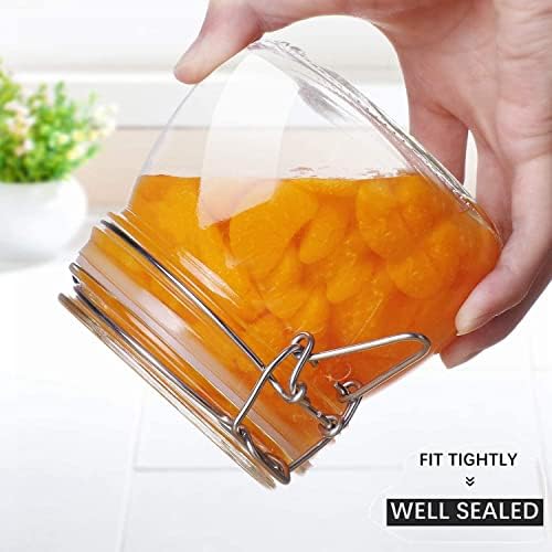 ComSaf Round Small Glass Pantry Jars with Airtight Lids 17 oz 6 Pack - Image 6