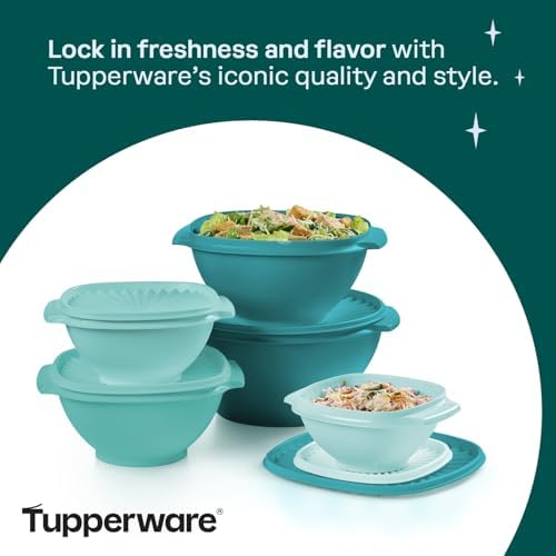Tupperware Heritage 10-Piece Vintage Green Set (5 Bowls, 5 Lids) - Image 5