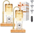 TOACSUCP Candle Warmer Lamp with 3 Bulbs, Adjustable Height Dimmable Candle Warmer with Timer, Compatible with Large Jar Candles, Candle Lamp with Charming Gift Box Ribbon for Her/Him(2 Pack) by TOACSUCP