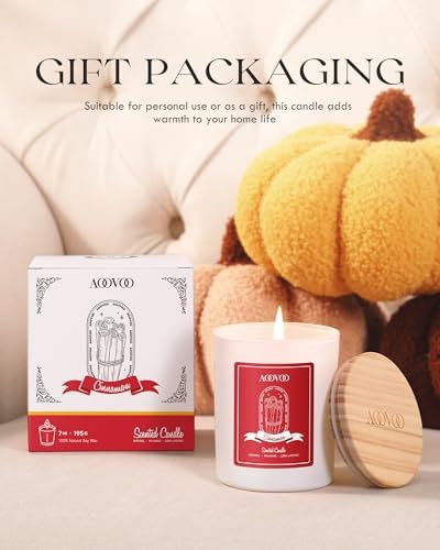 AOOVOO Cinnamon Scented Candles for Women - Aromatherapy Candle with Crystals Inside, 7oz Soy Candles for Home Scented, Mothers Day Birthday Gifts Candle for Women Mom - Image 7