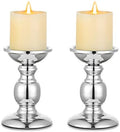 NUPTIO Silver Pillar Candle Holders: Metal Candle Stand for 3" Candles by Nuptio