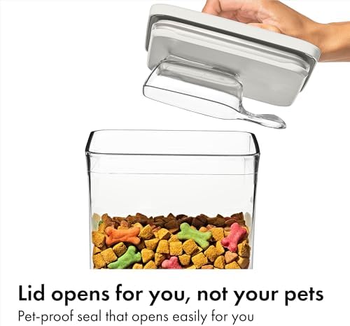 OXO Pet Food Storage POP Container with Scoop - 6.0 Qt/5.7 L, Whisker Gray - Image 4