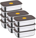 10 Pack Stainless Steel Food Storage Containers with Airtight Leak-Proof Lids, 34oz Reusable Meal Prep Lunch Boxes, Freezer & Dishwasher Safe Metal Containers for Leftovers & Snacks by Allclamder