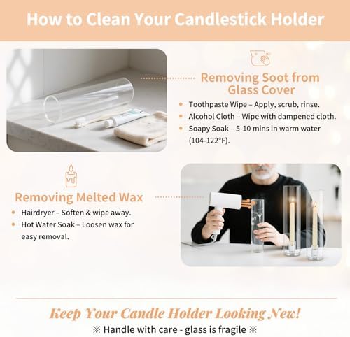NUPTIO Hurricane Candle Holder for Candlesticks: 11.8" H Set of 6 - Image 6