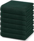 Homaxy 100% Cotton Waffle Weave Kitchen Dish Towels 6-Pack, Blackish Green by Homaxy
