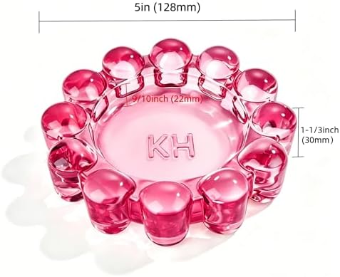Chic Red Bubble Glass Candle Dish – Modern Clear Glass Candle Holder for Tealights & Diffusers, Decorative Tray for Home & Tabletop Decor（1 Pack） - Image 2
