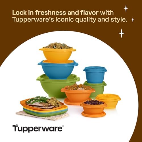 Tupperware Heritage 20-Piece Retro Set (4 Plates, 8 Containers, 8 Lids) - Image 5