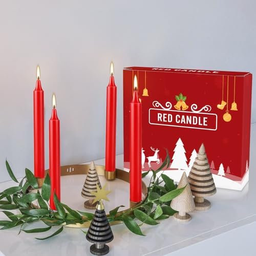 YOROXRG Set of 20 Red Candles –Spell Chime Candles for Christmas,Household, Wedding, Rituals, Prayer, Birthdays, Meditation, Altar,Party and Home Décor Candlesticks - 4 Inch Tall, Unscented (Red) - Image 3