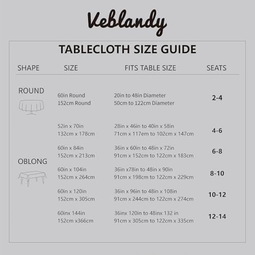 Veblandy 2 Pack Rectangle Tablecloth, 60x84 inch, Water Resistant Wrinkle Free Linen Textured Table Cloth Washable, Decorative Fabric Table Cover for Dining, Party and Camping, Black - Image 6